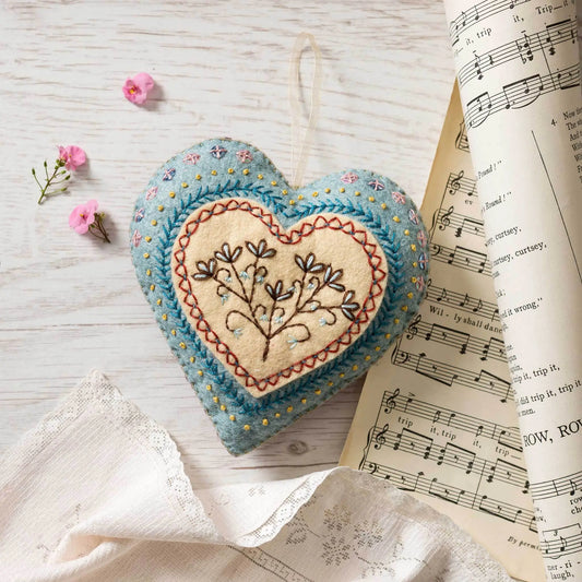 Wool Mix Embroidered Heart Craft Kit