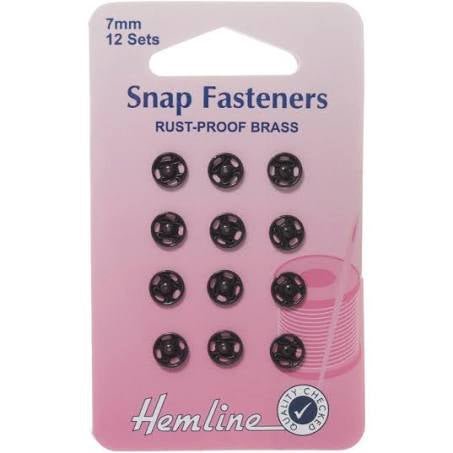 Hemline Black Snap Fasteners