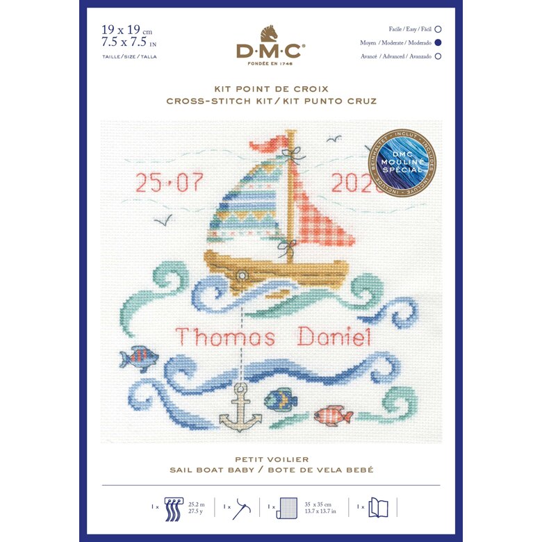 Sail Boat Baby Cross Stitch