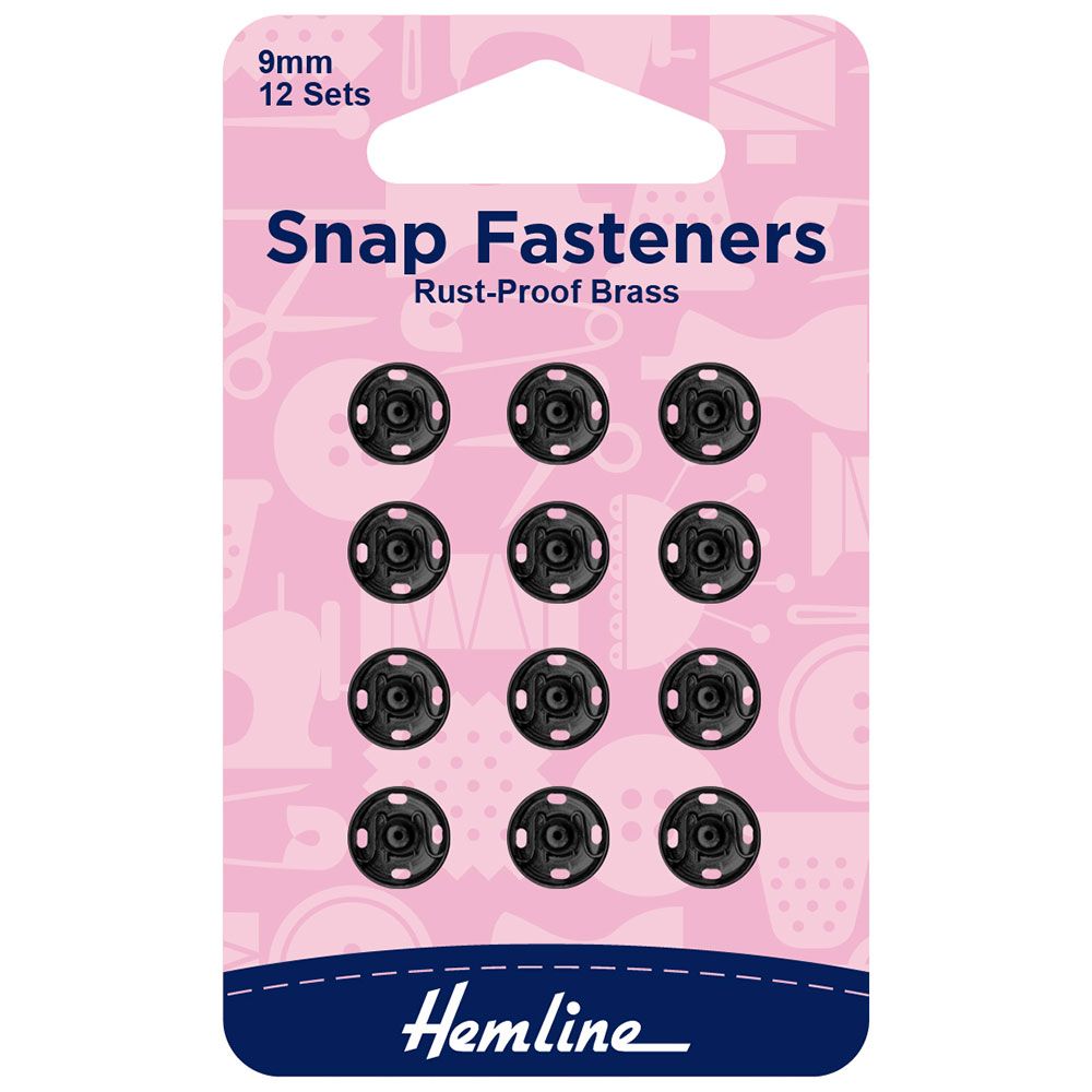 Hemline Black Snap Fasteners