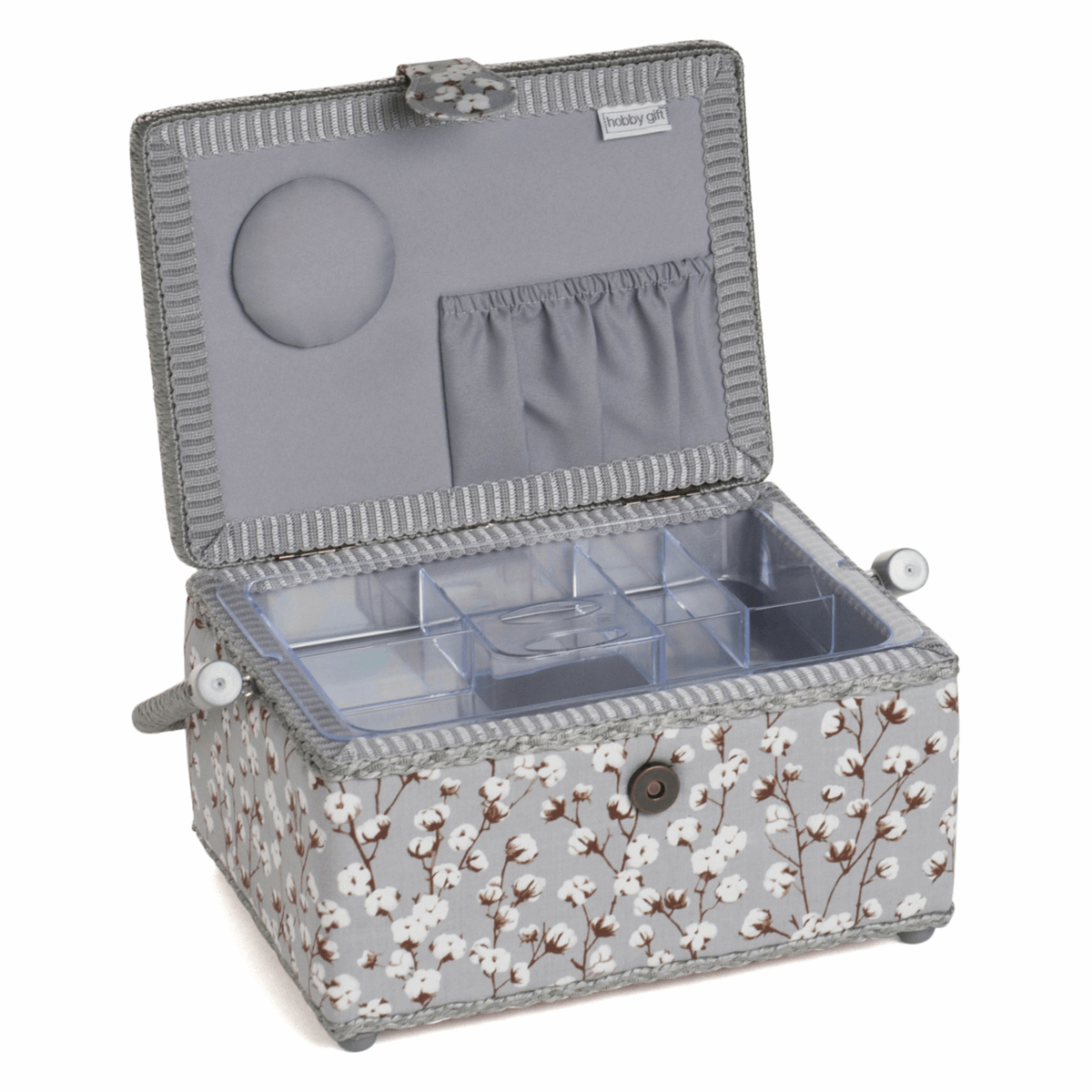 Medium Cotton Plant Design Sewing Box