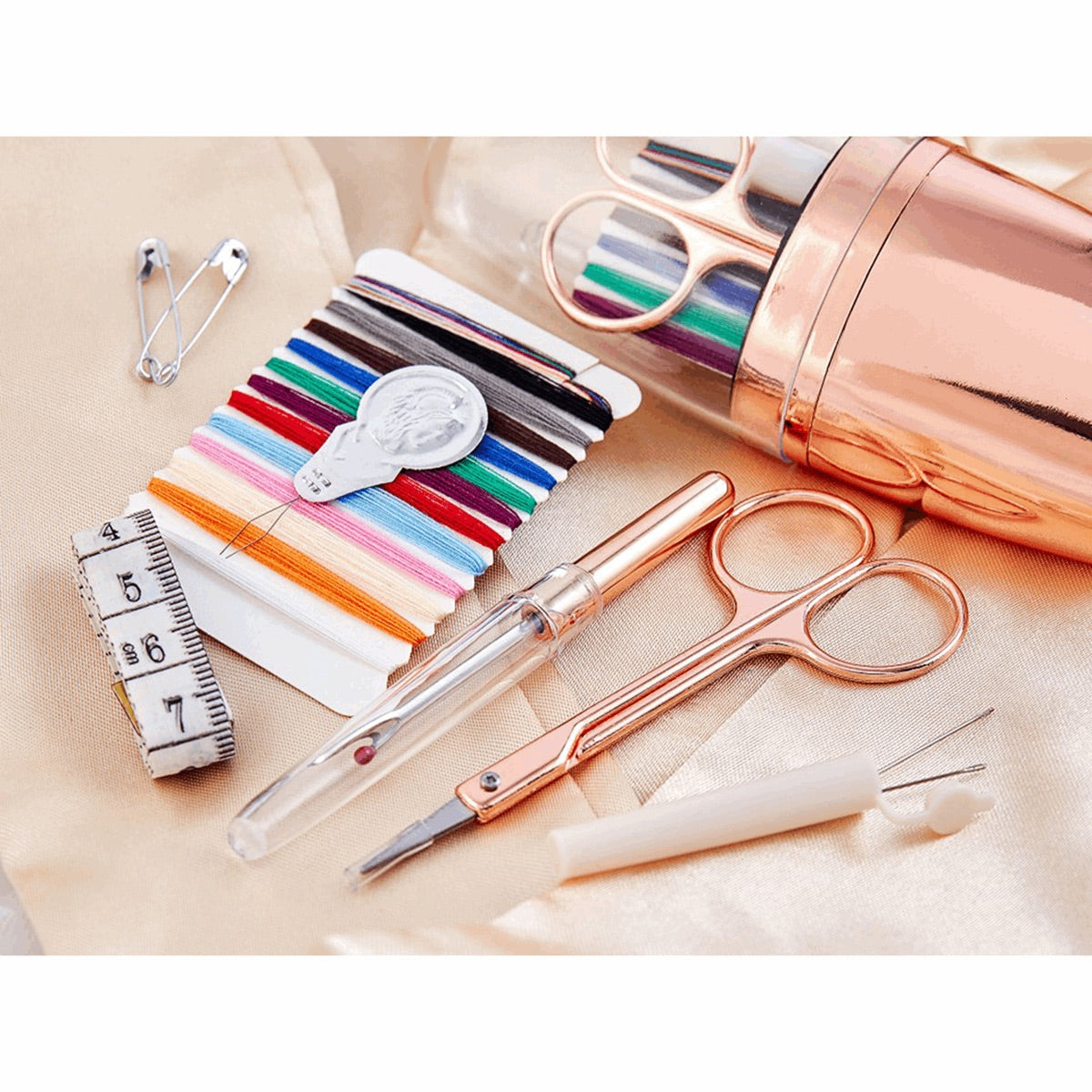 Hemline Rose Gold Bullet Sewing Kit
