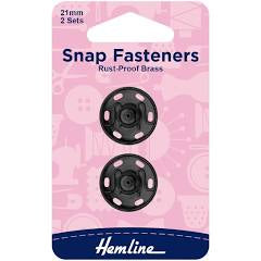 Hemline Black Snap Fasteners