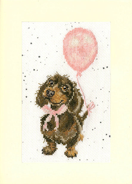 Wrendale Cross Stitch Greetings Card Kit ‘Welcome Little Sausage’