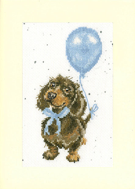 Wrendale Cross Stitch Greetings Card Kit ‘Welcome Little Sausage’