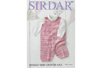Sirdar 4867 Dungarees in Snuggly Baby Crofter 4 Ply (downloadable PDF)