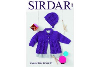 Sirdar 4937 Cardigan and Bonnet in Snuggly Baby Bamboo DK (downloadable PDF)