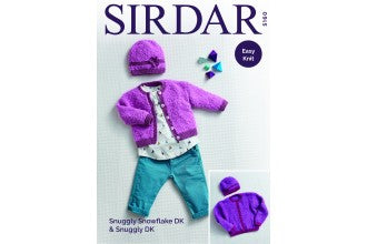 Sirdar 5160 Cardigan and Hat in Snuggly Snowflake Amd Snuggly DK (downloadable PDF)